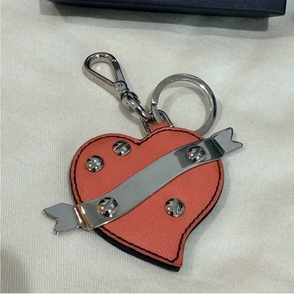 PRADA Saffiano Trick Heart Bag Charm - Picture 3 of 16